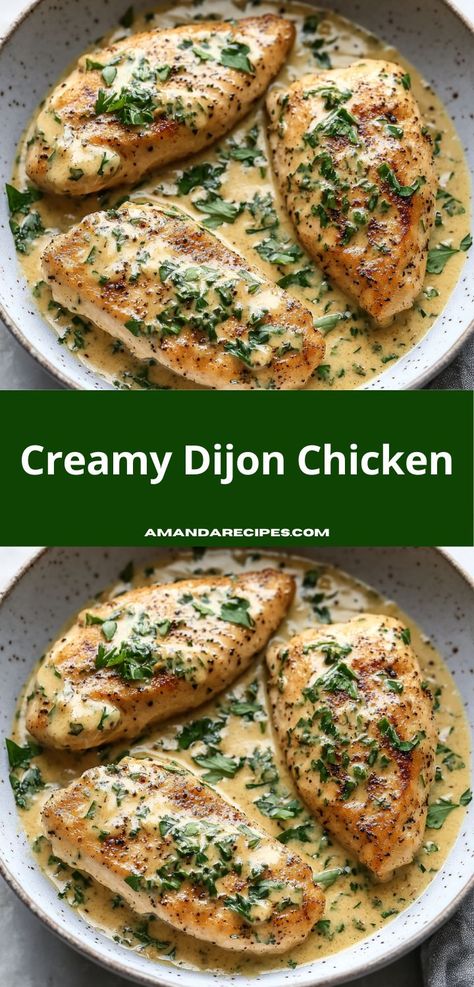 Searching for a mouthwatering dinner option? Try this Creamy Dijon Chicken, where tender chicken meets a luxuriously smooth sauce. It’s a delightful recipe that promises to impress everyone at the dinner table. Creamy Dijon Chicken, Dijon Chicken Recipes, Dijon Mustard Chicken, Creamy Sauce For Chicken, Chicken Breast Oven Recipes, Dijon Mustard Sauce, Creamy Dijon, New Chicken Recipes, Dijon Chicken