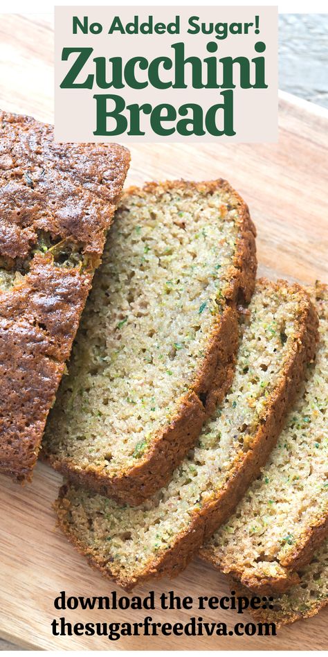 Clean Zucchini Bread, Sugar Free Zucchini Bread, Bread Without Sugar, Carrot Zucchini Bread, Sugar Free Bread, Healthy Zucchini Bread, Home Made Bread, Easy Zucchini Bread, Zucchini Bread Healthy