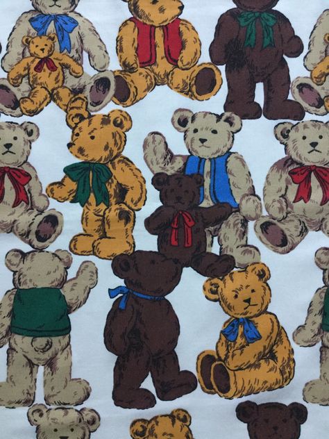 Excited to share this item from my #etsy shop: Swedish vintage fabric childrens fabric kids fabric teddy bears nursery fabric yellow animal print 60s fabric vintage home decor retro Bears Nursery, 60s Fabric, Traditional Baby Clothes, Nursery Vintage, Teddy Bear Shop, Teddy Bear Nursery, Bear Decal, Home Decor Retro, Yellow Animals