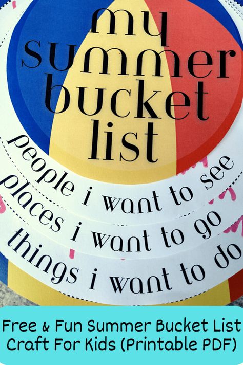 Don’t let the Summer pass you by without doing anything fun! The best way to make sure you get everything in is to do a bucket list. Take some time to sit down with your family and brainstorm all the different ideas you want to do.  You can make it even more fun by not just writing it down on any old paper, but turn it into a simple craft. With this Summer bucket list craft printable, you can turn all your ideas into a fun activity to use throughout the Summer. Summer Bucket List Craft, Fun Summer Bucket List, Indoor Kids Crafts, Bucket List Craft, Quick Kids Crafts, Simple Craft, St Patrick's Day Crafts, Summer Bucket List, July Crafts