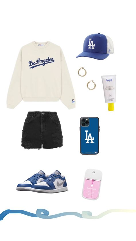 Dodgers outfit!🤍💙 #dodgerfit Dodger Game Outfit Women, Dodgers Outfit Women, Dodgers Outfit, Latina Aesthetic, Gameday Outfits, Everyday Fits, Summer Trends Outfits, Jersey Outfit, Gameday Outfit