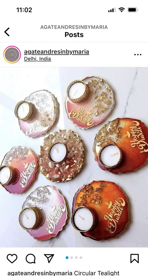 Resin Crockery, Diwali Items, Diy Resin Gifts, Diwali Ideas, Resin Arts, Resin Gifts, Diwali Design, Abstract Art Projects, Diy Hair Scrunchies