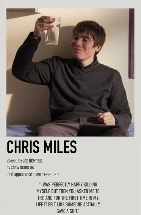 Chris Skins, Lily Loveless, Chris Miles, Joe Dempsie, Skins Characters, Skin Aesthetics, Iconic Movie Posters, Skins Uk, Alternative Movie Posters