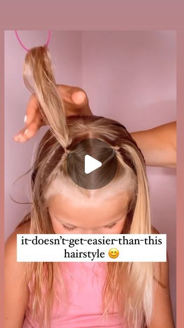 Audrey McClelland on Instagram: "IT DOESN’T GET EASIER THAN THIS HAIRSTYLE ❤️ I’m all about the easiest hairstyles ever and this is one of them! I love this half up hairstyle. I will share where to find these exact hair products for this hairstyle. Everybody should have a Topsy tail 🥰. . #hairstyles #hair #hairstyle #hairtutorial #hairtutorials #halfuphalfdownhairstyle #halfuphalfdown #halfupdo #halfup #hairdo #simplehairstyles #simplehair #simplehairstyle #easyhairstyles #easyhairstyle #easyhairstylesforgirls #cutehairstyles #cutehair #hairvideo #hairideas #hairinspo #hairinspiration #hairvideos #hairidea" Growing Out Bangs Hairstyles For Kids, Kids Half Up Hairstyles, Half Up Kids Hairstyles, Half Up Half Down Hairstyles For Kids, Half Up Half Down Toddler Hairstyles, Topsy Tail Hairstyles For Kids, Cute Girls Hairstyles Easy, Pig Tails Hairstyles Kids, Cute Pig Tails Hairstyles