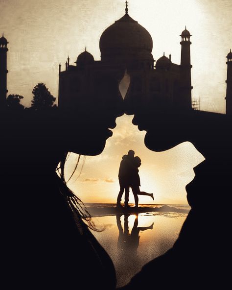 Couple Photoshop Edits, Double Exposure Photography Ideas, Dual Exposure, Double Exposure Photoshop, Silhouette Of A Man, Double Exposure Photo, Double Exposure Effect, Composite Photography, Romantic Silhouette