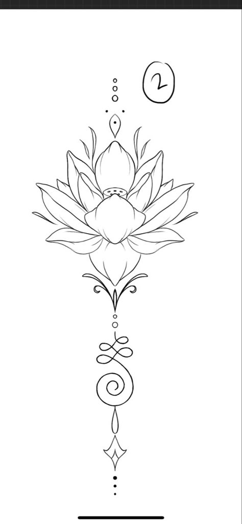 Lotus Flower With Unalome Tattoo, Lotus Flower Tattoo With Unalome, The Lotus Flower Tattoo, Lotus Spine Tattoo Design, Unalome Lotus Tattoo Female Design, Unalome Flower Tattoo, Unalome Tattoo With Lotus Flower, Lotus Flower Tattoo Spine, Flower Unalome Tattoo