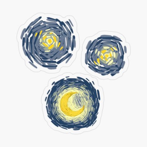 Get my art printed on awesome products. Support me at Redbubble #RBandME: https://www.redbubble.com/i/sticker/vincent-van-gogh-starry-night-stars-by-ClodetteDesigns/164637417.O9UDB?asc=u Van Gogh Stickers, Starry Night Sticker, Night Stickers, Art Cd, Anime Gothic, Vincent Van Gogh Starry Night, Books Stickers, Ipad Stickers, Bujo Stickers