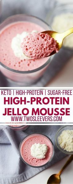 High Protein Jello, High Protein Low Carb Dessert, Protein Jello, Jello Mousse, Dolce Poche Calorie, Sugar Free Jello, Bariatric Friendly Recipes, High Protein Desserts, Protein Dinner