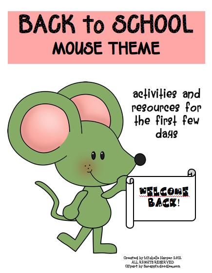 Everything you need to make the first couple of days back FUN for everyone.  Mouse theme-Other themes available! Interest Inventory, Work Games, School Pack, Theme Activity, Back 2 School, Teacher Apple, Beginning Of The School Year, Mini Scrapbook, Group Work