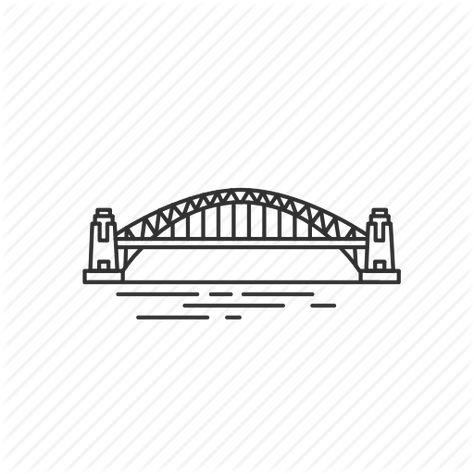 Sydney Harbour Bridge Church Logo Inspiration, Tattoo Sydney, River Logo, Bridge Tattoo, Australia Tattoo, Bridge Drawing, Identity Card Design, Harbor Bridge, Building Sketch