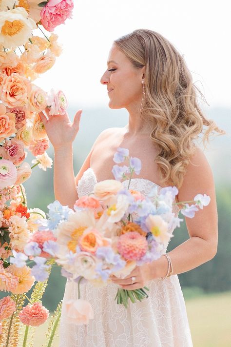 Whimsical Summer Estate Wedding at The Mansion at Natirar | Maggie & Ty - francescamariephotography.com Wedding Floral Theme, Whimsical Garden Party Wedding, Whimsical Modern Wedding, Whimsical Beach Wedding, Whimsical Summer Wedding, Girly Wedding, Pastel Wedding Theme, Colorful Summer Wedding, Wildflower Wedding Theme