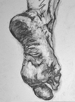 Original Figurative Charcoal Drawing by Jeff by JeffEiswerthArt Feet Drawing, Charcoal Drawings, Charcoal Sketch, Charcoal Art, Arte Sketchbook, Anatomy Drawing, A Level Art, Charcoal Drawing, Anatomy Art