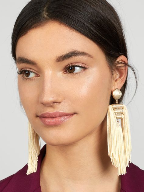 Designer Earrings Studs, Rock Jewelry, Tassel Jewelry, Big Earrings, Beaded Tassels, Fringe Earrings, Gold Chain Necklace, Circle Earrings, Pearl Drop Earrings