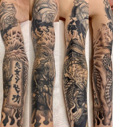 Japanese Tattoos Full Sleeve, Tattoo Ideas For Men Sleeve Japanese, Sleeve Tattoos For Guys Dragon, Japanese Art Sleeve Tattoo, Japanese Dragon Arm Sleeve, Asian Arm Sleeve Tattoo For Men, Chinese Style Sleeve Tattoo, Japanese Forearm Sleeve Tattoos, Japanese Style Tattoo Sleeve Men