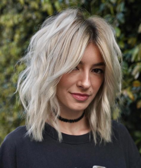 Tousled Shoulder-Length Shaggy Cut Above Shoulder Length Hair With Layers And Bangs, Above Shoulder Length Hair, Medium Shag Hairstyles, Layered Thick Hair, Medium Shag Haircuts, Thick Hair Styles Medium, Medium Curly, Shaggy Haircuts, Perfect Curls