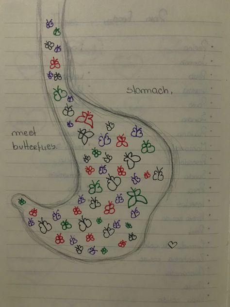 Stomach Meet Butterflies, Butterflies, Doodles, Drawings