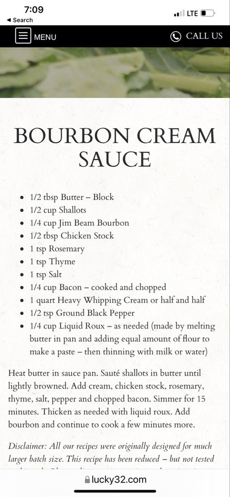 Bourbon Cream Sauce, Butter Cream Sauce, Butter Block, Sweet Bourbon, Bourbon Cream, Homestead Kitchen, Bourbon Sauce, Cream Sauce Pasta, Mushroom Cream Sauces