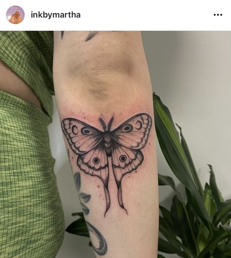 Moth Tattoo Upper Arm, Moth Tattoo On Arm, Moth Arm Tattoo, Moth And Flower Tattoo, Tattoo Ideas Moth, Butterfly Arm Tattoo, Tattoo Papillon, Luna Moth Tattoo, Tattoos Abstract