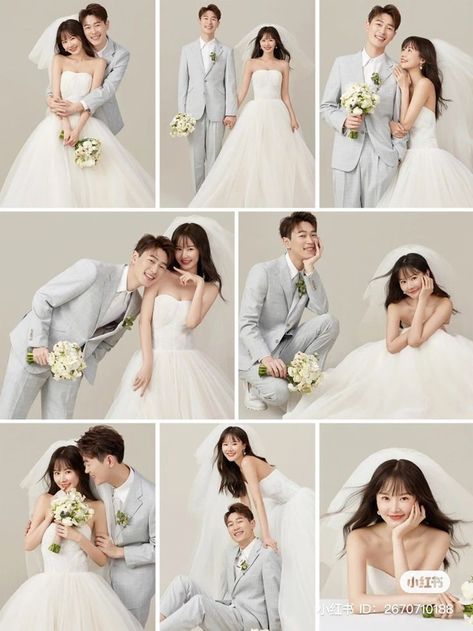 Cute Couple Portraits, Wedding Photos Studio, Korean Couple Photoshoot, Korean Wedding Photography, Pre Wedding Photoshoot Outfit, Wedding Photo Studio, Foto Wedding, Wedding Photoshoot Props, Wedding Portrait Poses