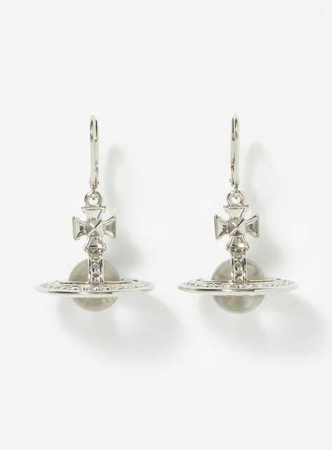 Vivienne Westwood Designs, Westwood Earrings, Vivienne Westwood Shop, Orb Earrings, Vivienne Westwood Earrings, Crystal Orb, Luxury Clothes, Jewelry Lookbook, Hook Clasp