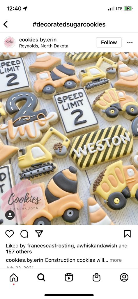 Construction Cookies, Fruit Sketch, Construction Party, Construction Birthday, Icing Cookies, Birthday Cookies, Royal Icing Cookies, Custom Cookies, Sugar Cookies Decorated