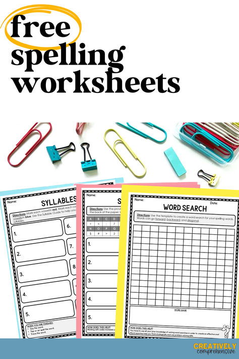 free spelling worksheets for 3rd, 4th, and 5th graders Free Spelling Activities, Free Spelling Worksheets, Homeschool Spelling, Spelling Practice Activities, Halloween Science Activities, Spelling Word Activities, Spelling Ideas, Spelling Word Practice, Multisensory Activities