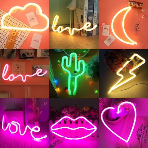 Neon Light Signs Moon Light Lamp, Vintage Aesthetic Room, Indie Aesthetic Room, Ali D'angelo, Lightning Cloud, Pineapple Lamp, Bar Lamp, Aesthetic Neon, Room Deco