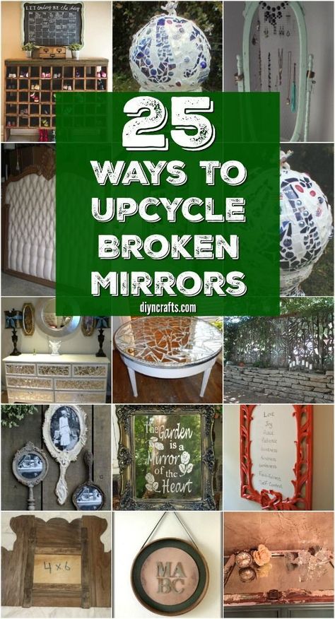 20 Brilliantly Crafty DIY Ideas To Upcycle Broken Mirrors {Collection Curated by DIYnCrafts Team} via @vanessacrafting Repurpose Mirror, Broken Mirror Ideas, Broken Mirror Projects, Broken Mirror Diy, Mirror Upcycle, Mirror Diy Projects, Mirror Repurpose, Upcycle Mirror, Spiegel Diy