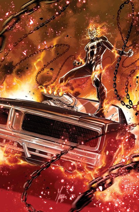 Ghost Rider #1 cover Marco Checchetto. Ghost Rider Robbie Reyes, New Ghost Rider, Robbie Reyes, Spirit Of Vengeance, Cr7 Messi, Mike Deodato, Hell On Wheels, Arte Dc Comics, Marvel Comic Books