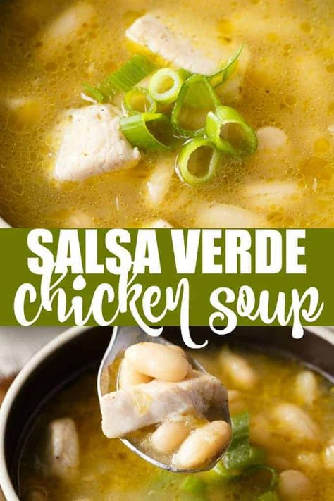 Easy Weeknight Soup, Salsa Verde Chicken Soup, Verde Chicken Chili, Bean And Tomato Soup, Weeknight Soup, Verde Soup, White Chili Recipe, Stews Recipes, New Chicken Recipes