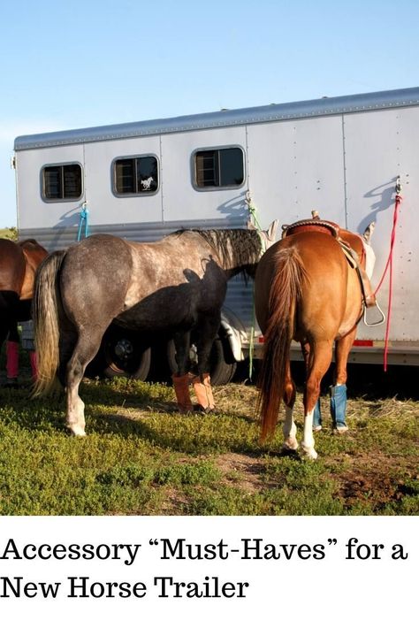 Horse Trailer Essentials, Horse Trailer Hacks Tack Rooms, Painting A Horse Trailer, Living Quarters Horse Trailer Hacks, Small Horse Trailer Organization, Horse Trailer Decorating Ideas, Bumper Pull Horse Trailer Organization, Horse Trailer Must Haves, Horse Trailer Organization Gooseneck