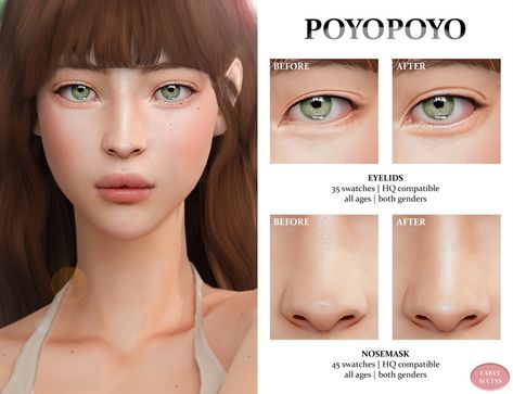 Sims 4 Custom Content Makeup, Sims Makeup, Sims 4 Hair Male, Sims 4 Cc Eyes, The Sims 4 Skin, Makeup Cc, Sims Packs, Korea Makeup, Pelo Sims