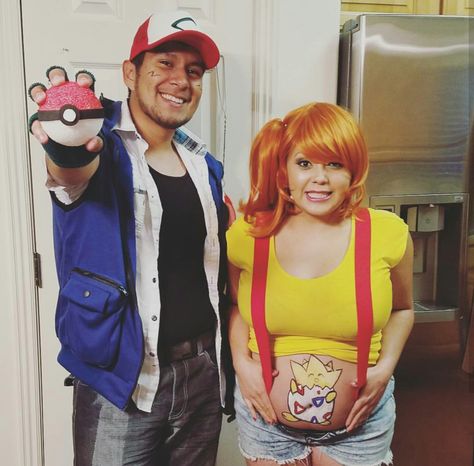 Pokemon cosplay , pregnant belly Pregnant Pokemon Costume, Cosplay Pregnant, Costumes For Pregnant Couples, Pregnant Cosplay, Pregnant Costumes, Halloween Costumes For Pregnant, Misty Cosplay, Office Halloween Costumes, Baby Maker