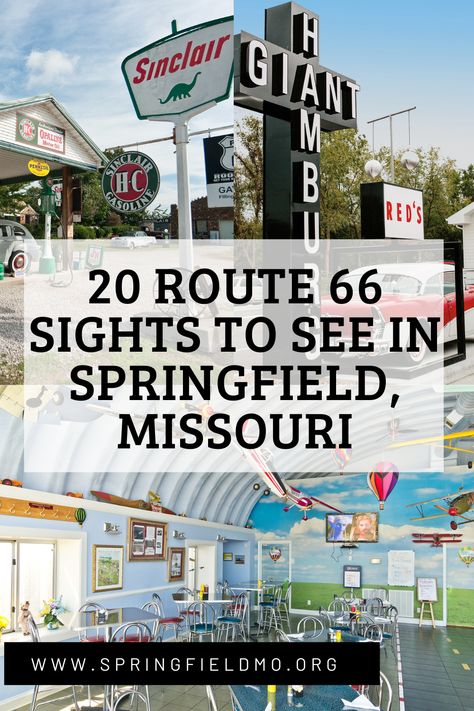 If you love Route 66, you have to pass through and see these historic Route 66 landmarks in Springfield, Missouri. Read through this travel itinery and day trip guide to Springfield to see all the best route 66 road trip stops. #route66 #roadtripideas #cheaproadtrip #cheapvacation #missouriitinery #missouritravelguide #travelguide #springfieldmissouri #springfieldmo Missouri Day Trips, Springfield Missouri With Kids, Missouri Road Trip, Route 66 Missouri, Missouri Vacation, Route 66 Trip, Missouri Travel, Route 66 Road Trip, Road Trip Places