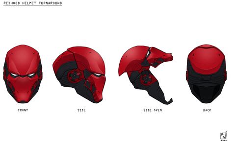 Red Hood Helmet Template, Half Mask Design, Red Hood Helmet, Red Hood Wallpaper, Red Hood Cosplay, Custom Helmet Design, Armadura Cosplay, Drukarka 3d, Helmet Concept