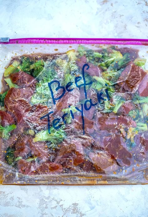 Teriyaki Beef and Broccoli - Sweet and Savory Meals Beef And Broccoli Freezer Meal, Broccoli Freezer Meal, Teriyaki Beef And Broccoli, Broccoli Teriyaki, Chicken Broccoli Crockpot, Beef Freezer Meals, Mexican Stuffed Peppers, Teriyaki Beef, Make Ahead Freezer Meals