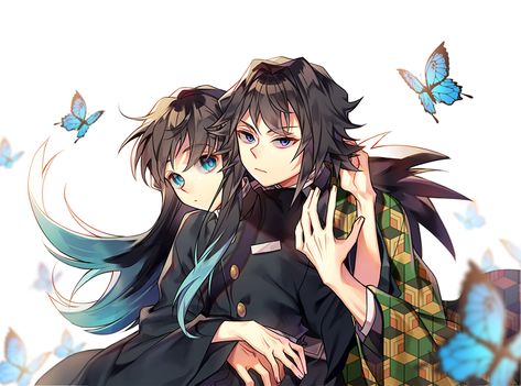 Anime Siblings, Multicolored Hair, Demon King Anime, Best Friendship, Demon King, Couple Drawings, Kimetsu No Yaiba, Slayer Anime, Live Wallpapers