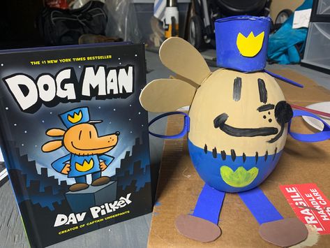 Dogman Pumpkin Book Report, Dog Man Pumpkin Project, Dog Man Pumpkin Book Character, Dog Man Pumpkin, Dogman Pumpkin, Pumpkins Designs, Dragon Pumpkin, Storybook Pumpkin, Boy Crafts