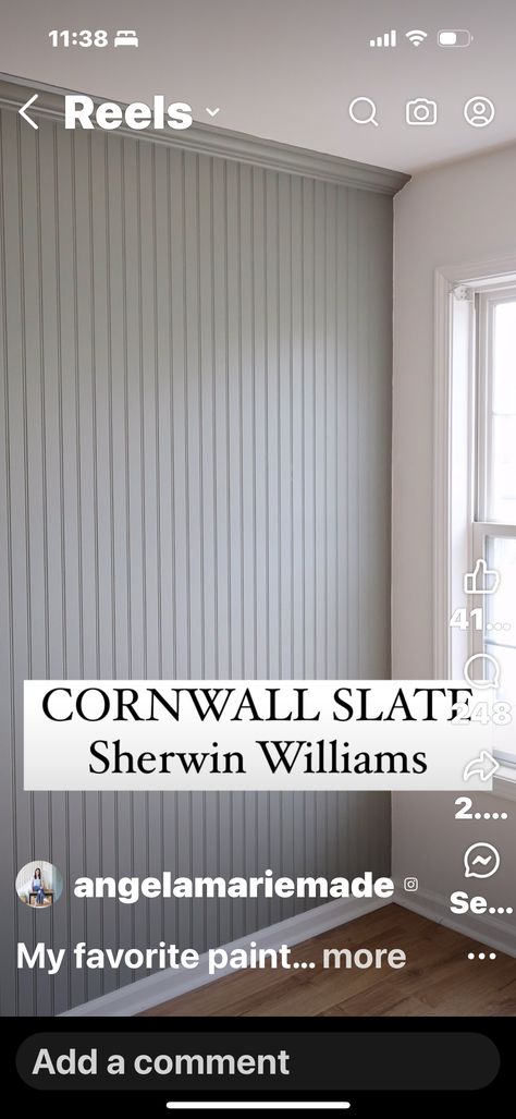 Sherwin Williams Cornwall Slate, Cornwall Slate Sherwin Williams, Slate Sherwin Williams, Cornwall Slate, Lake House Architecture, Slate Bathroom, House Redo, Favorite Paint Colors, House Architecture