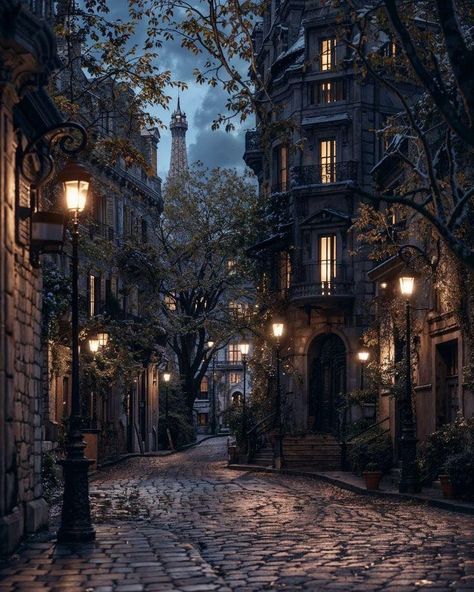 Paris At Night Aesthetic, Europe At Night, Gothic City, Town Landscape, Dark Academia Wallpaper, Modern Fairytale, Academia Wallpaper, Fantasy Setting, Fantasy Places