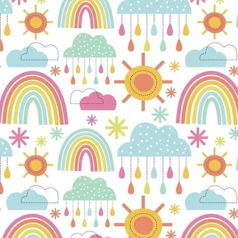 Rainbow pattern design | Free Vector #Freepik #freevector #hand-drawn-rainbow #rainbow-pattern #flat-pattern #motif-pattern Rainbow Pattern Design, About Rainbow, Tie Dye Background, Boho Elements, Painted Rainbow, Rainbow Aesthetic, Clouds Pattern, Watercolor Rainbow, Rainbow Abstract