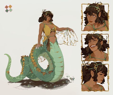 Reptile Character Design, Snake Character Design, Pirate Character Art, Snake Oc, Snake Character, Snake Woman, Dragon Oc, Degenerate Art, Dnd Races