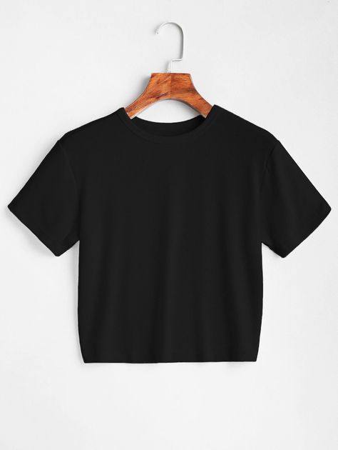 ZAFUL Plain Cropped Tee  BLACK RED WINE WHITE , #sponsored, #Cropped, #Tee, #ZAFUL, #Plain, #WINE #Ad Plain Black Crop Top, Crop Top Outfit, Shirt Crop Top, T Shirt Crop Top, Top Outfit, Black Crop Top, Summer Crop Tops, Crop Top Outfits, Plain Tops