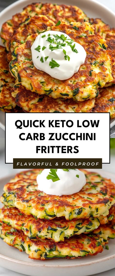 Image for Quick Keto Low Carb Zucchini Fritters Loaded Zucchini Bake Keto, Zucchini Recipes Low Carb, Zucchini Keto Recipes, Low Carb Zucchini Fritters, Aip Appetizers, Healthy Zucchini Recipes, Low Carb Zucchini Recipes, Baked Zucchini Fritters, Zucchini Appetizer