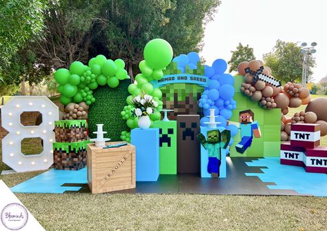 Our Minecraft birthday setup is in full swing for Hamad & Saeed's big day! Minecraft Party Ideas, Minecraft Birthday Decorations, Hello Kitty Printables, Party Setup, Minecraft Birthday Party, Childrens Wall Art, Minecraft Birthday, Minecraft Party, Kids Events