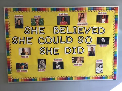 Women’s History Month Bulletin Board, Women History Month Bulletin Board, History Bulletin Boards, Women History, Spring Bulletin, School Door Decorations, Spring Bulletin Boards, School Doors, School Bulletin Boards