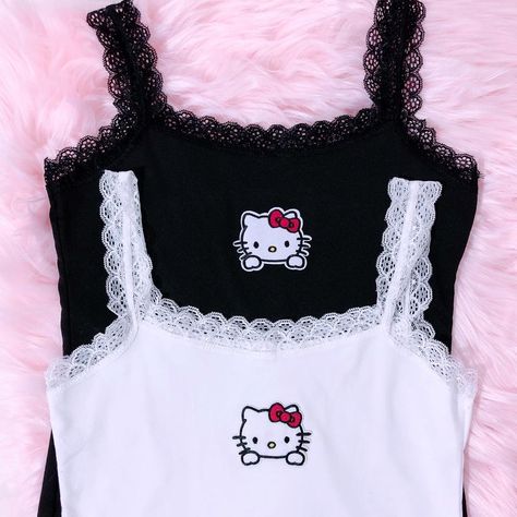 Hello Kitty Tank Top, Kitty Clothes, Hello Kitty Clothes, Model Reference, Fits Clothes, Hello Kitty Items, Fashion 101, Lace Tank, Mean Girls