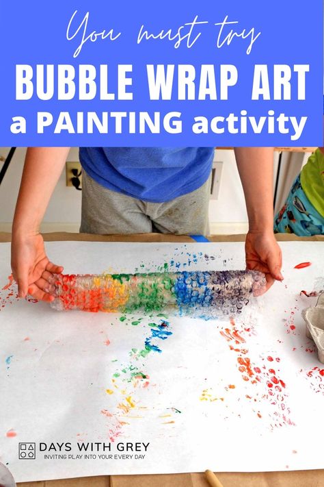 Bubble Wrap Painting, Reuse Paper, Early Education Activities, Bubble Wrap Art, Art Activity For Kids, Bubble Painting, Homemade Art, Painting Activities, Easy Art Projects