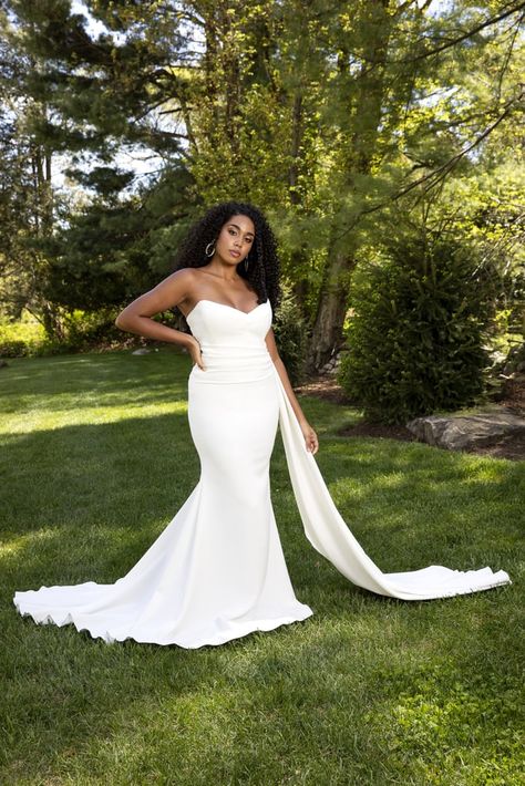 Mermaid Dress Plus Size, Wedding Mermaid Dress, Sweetheart Neckline Wedding Dress, Wedding Mermaid, Plus Size Ball Gown, Satin Mermaid Wedding Dress, Wedding Dresses Sweetheart Neckline, Draped Gown, Full Tulle Skirt