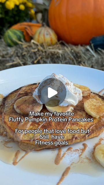 Adelina Jordan on Instagram: "Fluffy Pumpkin Protein Pancakes .. ✨🍂🍁🤎🥞🍯
if you have fitness goals but you are a foodie and love delicious foods… 

Share with a pumpkin lover 🧡🎃

Only 6 Ingredients !!! 

1 cup oats 
3/4 cup egg whites 
1/2 cup cottage cheese 
1/4 cup pumpkin puree 
1 tbsp maple syrup 
1 tsp pumpkin pie spice 

This makes 2 servings ( I save the other pancake for breakfast next day … win!!!! ) 

Each pancake under 300 calories  and 23g protein 

I will usually have some Greek yogurt on the side ( to hit at least 30 G protein for my breakfast ) 

 and top with my favorite toppings fruit, almond butter , syrup , low fat whip topping and cinnamon 

#proteinpancakes #pumpkinspice #pumpkinpancakes #tistheseason #autumn #healthybreakfast #foodreels" 30 G Protein, Pumpkin Protein Pancakes, Butter Syrup, Pumpkin Protein, Under 300 Calories, My Breakfast, Pumpkin Pancakes, 300 Calories, Protein Pancakes